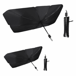 Auto-Sonnenblende für die Frontscheibe, Auto-Sonnenschirm für SUV und LKW, Patentiertes Design (125X65 cm + 140X79 cm Insgesamt 2 Stück)