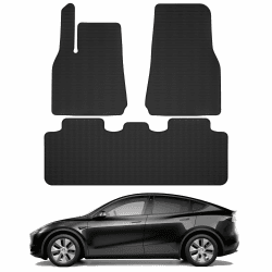 YITAHOME Tesla Model Y Fußmatten, Allwetter Anti-Rutsch 2D wasserdichte Gummimatten Antirutschmatten Set Kompatibel mit Model Y 2024 2023 2022 2021 2020 (3 Stück Fußmatten) Minimalistisch Model Y (3 Stück)