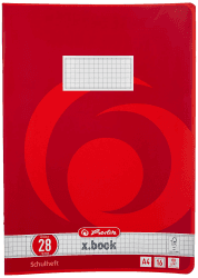 Herlitz 3322807 Schulheft (A4, kariert mit Rand, Lineatur 28) 16 Blatt, 10er Packung