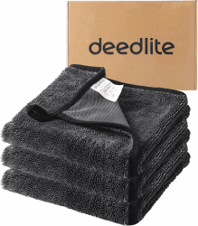 Deedlite Shiny Bath XXL Trockentuch, Fast Dry Trockentuch, Mikrofasertücher, Shiny Bath Wipes Tücher Original, Premium Trockentuch für Duschkabine, Auto, Haushalt, Camping (40x60cm, 3 Stück) 40 x 60 cm 3 Stück-schwarz