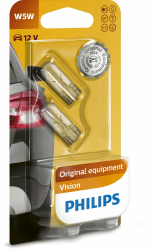Philips 12961B2 Vision W5W Signallampe, 2er Blister Double blister W5W