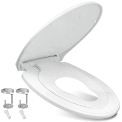 KESSER® WC Sitz mit Absenkautomatik Toilettendeckel Quick-Release-Funktion und Softclose - einfache Montage Klodeckel aus Duroplast Toilettensitz mit Edelstahl Befestigung Kinder mit kindersitz Wc Sitz Family