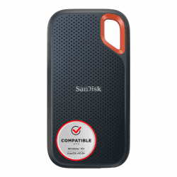 SanDisk Extreme Portable SSD 1 TB (tragbare NVMe SSD, USB-C, bis zu 1.050 MB/s Lesegeschwindigkeit und 1.000 MB/s Schreibgeschwindigkeit, wasser- und staubbeständig) Schwarz Schwarz 1 TB Extreme 1.050 MB/s
