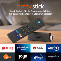 Fire TV Stick, Zertifiziert und generalüberholt | mit Alexa-Sprachfernbedienung (mit TV-Steuerungstasten) | HD-Streaminggerät