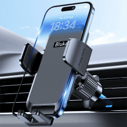 Blukar Handyhalterung Auto, Handyhalter fürs Auto Lüftung mit Upgraded Stabilere Version & EIN-Knopf-Release,360° Drehbar KFZ-Handyhalterung für iPhone,Galaxy und Andere Android Smartphone Schwarz