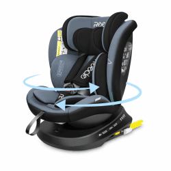 Reecle 360° Drehbar i-Size Kindersitz mit ISOFIX 40-150 cm (0-36 kg) Reboarder, ab Geburt -12 Jahre, ECE R129 Schwarz i-Size