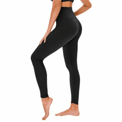TNNZEET High Waist Leggings Damen Elastische Leggins Weiche Sporthose für Sport Gym S-M B-schwarz