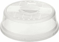 Rotho Basic Mikrowellenabdeckhaube, Kunststoff (PP) BPA-frei, transparent, (26.5 x 26.5 x 6.5 cm) Durchmesser 26.5 cm