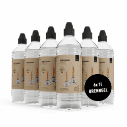 höfats - Spin Bioethanol Brenngel - rußfreie ethanol Brennpaste 6X 1 Liter Nachfüllflasche - Zubehör für Spin 90 & 120 Tischfeuer, Tischkamin