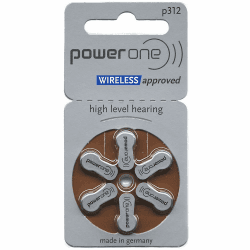 Power one Hörgerätebatterien Typ 312 braun, Batterien 60 Stück Vorratspack, wireless approved, Größe p312 für Hörgeräte und Hörhilfen, high hearing level, quecksilberfrei, Made in Germany
