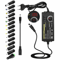 3A 72W Verstellbarer Netzadapter,Einstellbares Netzteil AC DC 3-24V Adapter Schaltnetzteil mit LED Spannungsanzeige und 5,5x2,5mm 14 Tipps, Universal Netzteil für Haushaltselektronik,DC Motor,3A Max 3 A 72W Verstellbarer Netzadapter