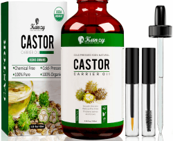 Kanzy Rizinusöl Bio Kaltgepresst 100% Rein, Organic Castor Oil for Hair Growth Natürlich Rizinus Öl für Körper, Haare, Nägel, Wimpern, Augenbrauen 100 ml (1er Pack) Rizinusöl