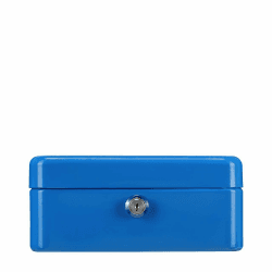 BURG-WÄCHTER Geldkassette abschließbar mit Schlüssel und Hartgeldeinsatz, Stahlblech, Money 5020, Blau Blau 5020 Single