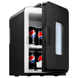 NORTHCLAN Mini Kühlschrank für Zimmer 15L, mit 220V AC/12V DC für den Auto- und Heimgebrauch, Tragbarer Kühl- und Heizkühlschrank Perfekt für Getränke, Kosmetik, Snacks, Max & Eco-Modus, Schwarz