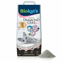 Biokat's Diamond Care Fresh Katzenstreu mit Babypuder-Duft - Feine Klumpstreu aus Bentonit mit Aktivkohle und Aloe Vera - 1 Sack (1 x 10 L)