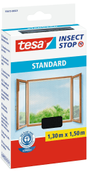 tesa Insect Stop Standard Fliegengitter für Fenster - Insektenschutz zuschneidbar - Mückenschutz ohne Bohren - 1 x Fliegen Netz anthrazit - 130 cm x 150 cm 1,3m:1,5m Anthrazit (Durchsichtig)