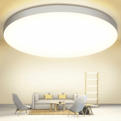 Deckenlampe LED Deckenleuchte Ø28cm 24W, 4000K, 2000LM, IP44 Wasserfest Rund Badezimmer Lampe, Badlampe Decke Küchenlampen Modern Schlicht Weiß Ultra Dünn Ideal für Bad/Balkon/Keller/Schlafzimmer/Flur 4000k-weißer Rand 1 Stück