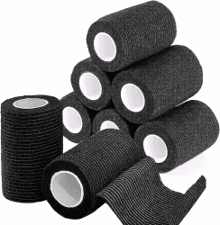 ADMITRY Selbstklebender Verband, 8 Rollen x 7,5cm x 4,5m Pflaster Rolle Verbandsmaterial, Elastische Binde Bandage Fixierbinde Haftbandage Selbstklebend(Schwarz) Schwarz Selbstklebender Verband 7.5cm