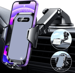 VANMASS Handyhalterung Auto 2024 Upgrade Saugnapf & Lüftungshaken Kfz Handy Halterung Auto Militärstandard Hält Bombenfest 4 in 1 Autohandyhalterung für iPhone 15 Samsung Huawei mate 60 pro usw. Gray