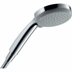 hansgrohe Croma 100 - Duschkopf, Handbrause mit 4 Strahlarten, runde Duschbrause (100 mm), Brausekopf mit Antikalk-Funktion, Chrom, 28535000