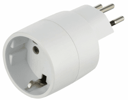 Electraline 70040 Reiseadapter (Schuko) 2 Europa in die 3 Pins Schweiz, weiß Switzerland