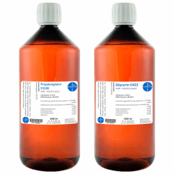 1000 ml Glycerin 99,5% + 1000 ml Propylenglykol 99,5% I Zur Herstellung von Cremes, Lotionen, Gels, Balsam I HERRLAN-Qualität I Made in Germany 1000 ml PG + 1000 ml VG