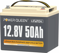 Power Queen 12.8V 50Ah LiFePO4 Lithium Batterie, 4000-15000 Deep Cycles Batterie Super Long 10 Year lifetime 640Wh, Idealer Ersatzakku für Blei-Säure-Batterie, Bestens geeignet für Solar Syste Camping 12V50Ah