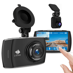 Z-Edge Dual Dashcam 2K 1440P Frontkamera Full HD 1080P Heckkamera, Touchscreen 4,0 Zoll Display, Loop-Aufnahme, WDR, G-Sensor, Parküberwachung, 32GB Speicherkarte Enthalten