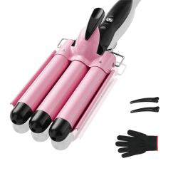 3 Fässer welleneisen, TOP4EVER lockenstab mit 3 stäben mit einstellbarer Temperatur, Welleisen Schnelle Heizung Große Welle für Dicht Lange/kurze Haare, Haar Styling Werkzeug 25mm
