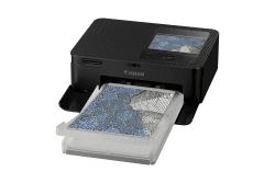 Canon SELPHY CP1500 Mini Fotodrucker mobil tragbar unterwegs (bis Postkartengröße 10x15cm, WLAN, kabellos, Thermosublimation, App, farbstabil 100 Jahre) schwarz [ohne Farbband/Papier, ohne Akku] Schwarz Single