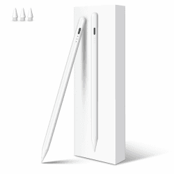 MEKO Stylus Stift für iPad Apple 2018-2024 mit Schnellladeleistung Palm Rejection und Neigungssensitivität für iPad Pro 13''/12,9''/11''/ iPad 10/9/8/7/6. Gen/iPad Mini 6/5. Gen/iPad Air 5/4/3. Gen Weiß