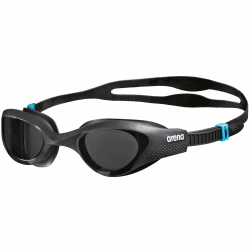 Arena The One Anti-Fog Schwimmbrille Unisex für Erwachsene, Schwimmbrille mit Breiten Gläsern, UV-Schutz, Selbstjustierender Nasensteg, Orbit-Proof Dichtungen Schwarz (Smoke-Grey-Black)