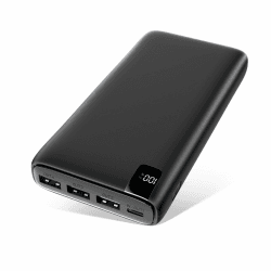 A ADDTOP Power Bank 26800mAh, 22,5W Powerbank USB C Externer Akku mit PD 20W Power Delivery, Tragbares Ladegerät mit 4 Ports kompatibel mit Smartphone, Tablets und mehr Schwarz Einzelpack