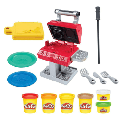 Play-Doh Kitchen Creations Grillstation Spielset für Kinder ab 3 Jahren mit 6 Farben und 7 Zubehörteilen, Mehrfarbig