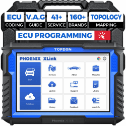 TOPDON Phoenix Xlink OBD2 Diagnosegerät ECU Programmieren für BMW/Benz/Audi, mit Online ECU Codierung, Bidirektionale Steuerung, V.A.G Guided, 41 Services, Topologie, CAN FD & DoIP, 2-Jahre-Update