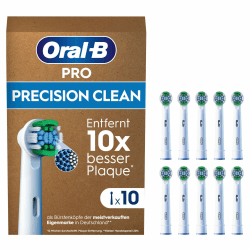 Oral-B Pro Precision Clean Aufsteckbürsten für elektrische Zahnbürste, 10 Stück, Zahnreinigung, X-Borsten, Original Oral-B Zahnbürstenaufsatz, briefkastenfähige Verpackung, Designed in Germany 10 stück (1er Pack)