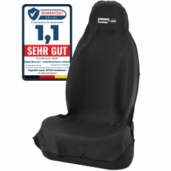 Upgrade4cars wasserdichter Autositzschoner für Vordersitze | Fahrersitz Schonbezug für Werkstatt, Arbeit, Sport usw. | Autositz-Auflage Universal | Auto-Sitzbezug vorne in Schwarz 1 x Autositzschoner Polyester