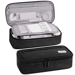 WEMATE Federmäppchen Federtaschen Mäppchen Etui Stifte 5 Fach, Große Kapazität Pencil Case Großes Federmäppchen Schwarz