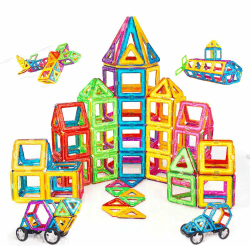 CONDIS Magnetische Bausteine 120 Teile, Magnetspielzeug Magneten Kinder Magnetbausteine Magnet Spielzeug Magnetspiele für Geschenk ab 3 4 5 6 7 8 Jahre Junge Mädchen Bauklötze Kinderspielzeug
