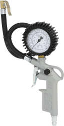 KS Tools Reifendruckprüfer geeicht 515.1960 0-10 Bar I Druckluft-Reifendruckfüller für Einhandbedienung I Mit gummiummanteltem Manometer I Ergonomisches Design