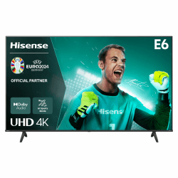 Hisense 50E6NT 127cm (50 Zoll) Fernseher, 4K UHD Smart TV, Precision Colour, HDR, Dolby Vision, 60Hz, Triple Tuner DVB-C/S/S2/T/T2, WiFi, HDMI 2.1, Bluetooth, Alexa Built-in, Schwarz, [2024] 50 Zoll 2024 UHD Standard