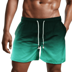 Danfiki Herren Badehose Schnelltrocknend Badeshorts Kurzen Strandhose Sporthose Schwimmhose mit Meshfutter L Grün