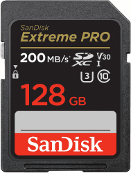 SanDisk Extreme PRO SDXC UHS-I Speicherkarte 128 GB (V30, Übertragungsgeschwindigkeit 200 MB/s, U3, 4K UHD Videos, SanDisk QuickFlow-Technologie, temperaturbeständig) 128GB UHS-I V30 Extreme PRO V30