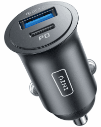 INIU Zigarettenanzünder USB Adapter, [30W+USB A 30W] Steckdose, 5A Schnellladung dual Port Kfz Ladegerät, Car Charger für iPhone 15 14 13 12 11 Samsung Galaxy S21 S20 Huawei