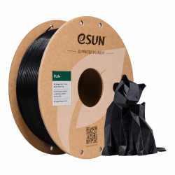 eSUN PLA+ Filament 1,75 mm, verstärkt Zähigkeit 3D-Drucker PLA Plus, Maßgenauigkeit +/- 0,03 mm, 1 kg Spule (2,2 LBS) 3D-Druck-Filament für 3D-Drucker, Schwarz 1KG PLA+ (1 Bobine) Schwarz