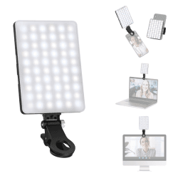NEEWER Selfie Licht Panel mit Klammer Telefonhalter 3 Lichtmodi Videolicht Handy 60 LED High Power 2000mAh Akkus CRI 95+ Led Videokonferenz Leuchte für Phone/Tablet/Laptop, Zoom TikTok Live Streaming Bi Color