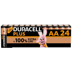 Duracell Plus Batterien AA, 24 Stück, langlebige Power, AA Batterie für Haushalt und Büro Größe AA Plus (+100% Langlebiger) 24 Stück