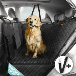 HELDENWERK Autoschondecke Hund Rücksitz wasserdicht & Kratzfest - Universal Hundedecke für Auto Rückbank inkl. Seitenschutz und Sichtfenster - Hunde Autodecke, Rückbank Schutz