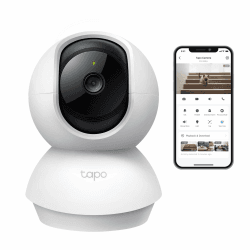 TP-Link Tapo C210 WLAN IP Kamera Überwachungskamera (Linsenschwenkung und Neigung, 3MP-Auflösung, 2-Wege-Audio, Nachtsicht zu 9m, bis zu 256 GB lokaler Speicher) Weiß/Schwarz, 1 Stück (1er Pack) 1-pack