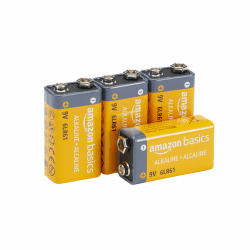 Amazon Basics - Everyday Alkalisch batterien, 4 Stück (9V/6LR61) (Aussehen kann variieren)